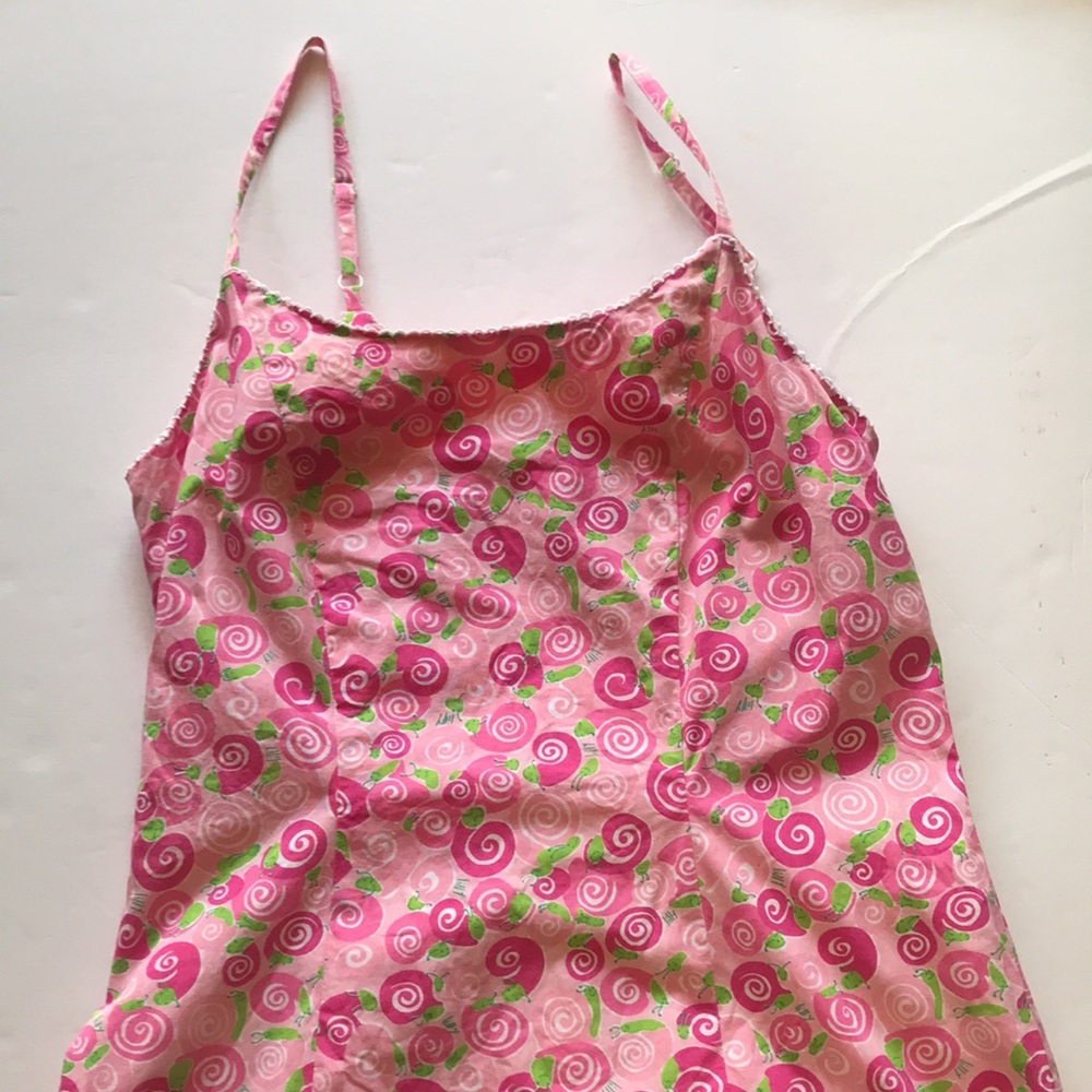 Lilly Pulitzer Rare Vintage White Label Y2k Slip Dress Snail Print Barbie Pink 6 - Picture 4 of 16